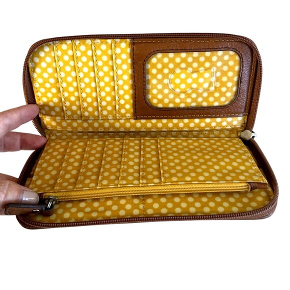 Fossil Key-Per Coated Canvas Floral Zip-Around Wallet w/ Card Slots & ID Window - Picture 4 of 12